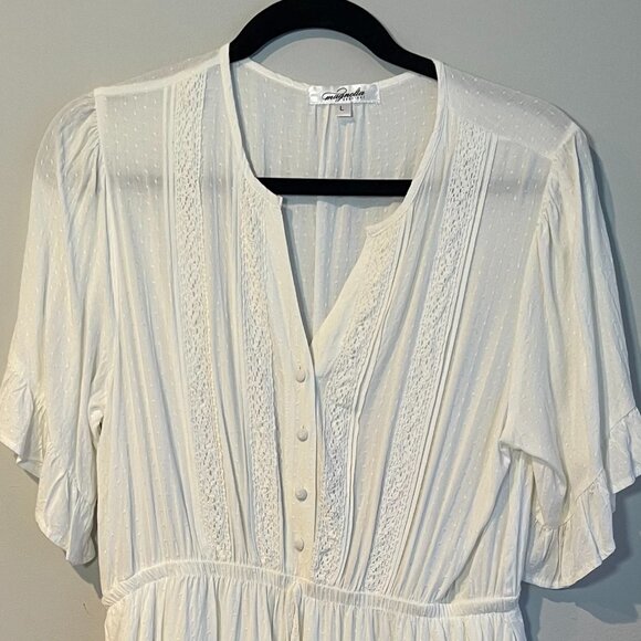 Magnolia Boutique White Babydoll Mini-Dress, Large - NWOT - Picture 3 of 7